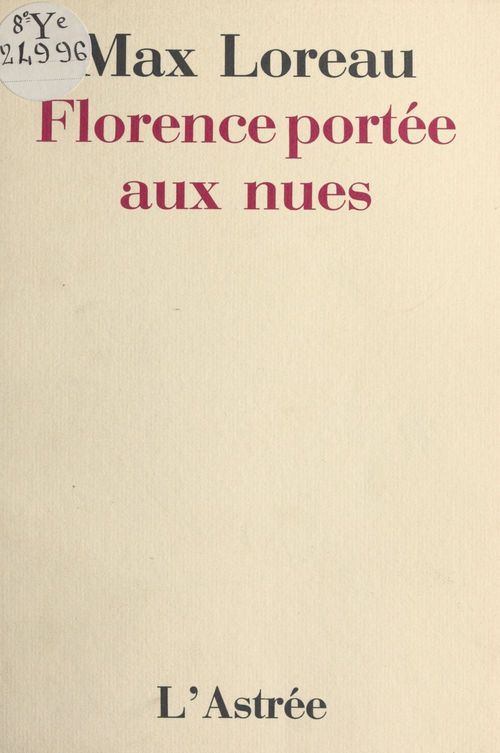 Couverture ebook de Florence portée aux nues, de Max Loreau