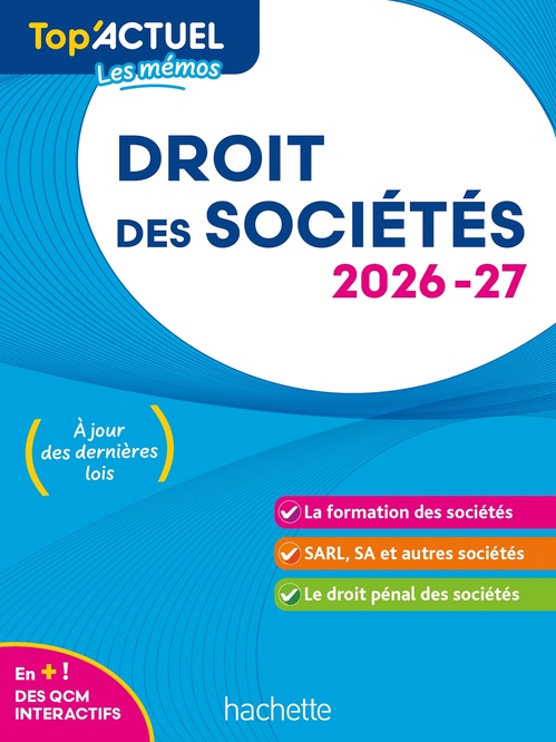 ebook cover of Top'Actuel Droit des sociétés 2026-2027, by Elise Grosjean-Leccia, Christiane Lamassa, Marie-Claude Rialland