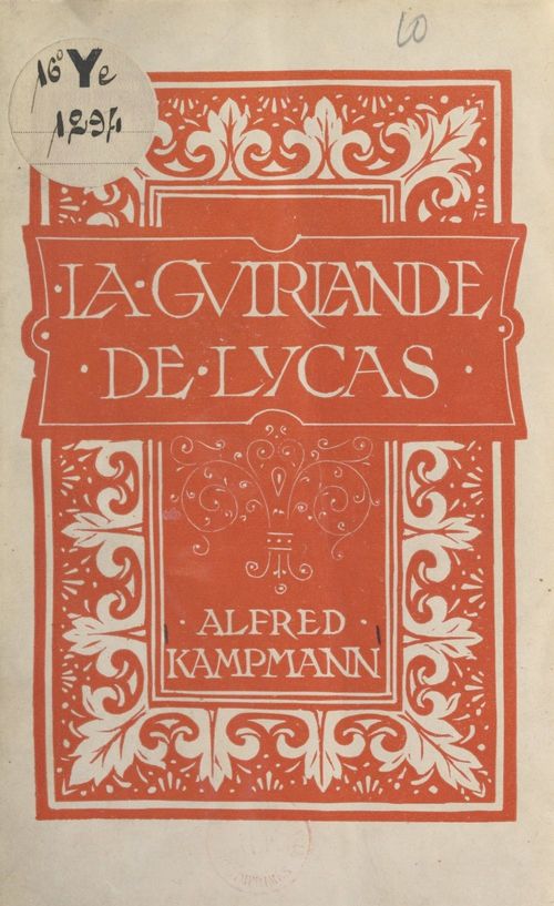 Couverture ebook de La guirlande de Lycas, de Alfred Kampmann
