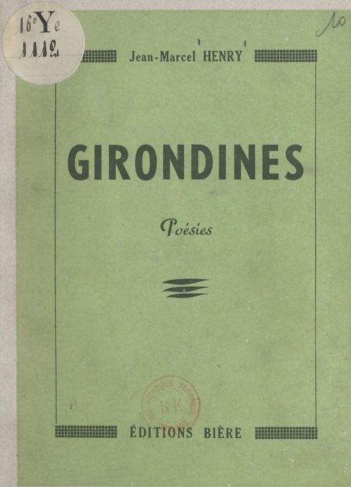 Couverture ebook de Girondines, de Jean-Marcel Henry