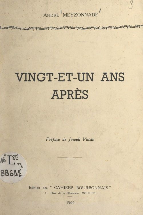Couverture ebook de Vingt-et-un ans après, de André Meyzonnade