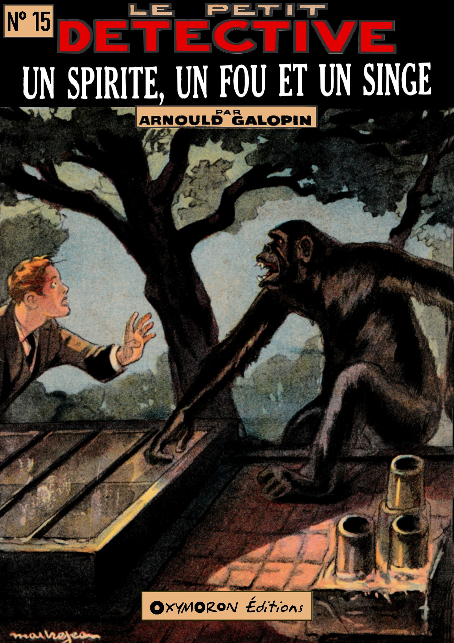 Couverture ebook de Un spirite, un fou et un singe, de Arnould Galopin, Jean Petithuguenin