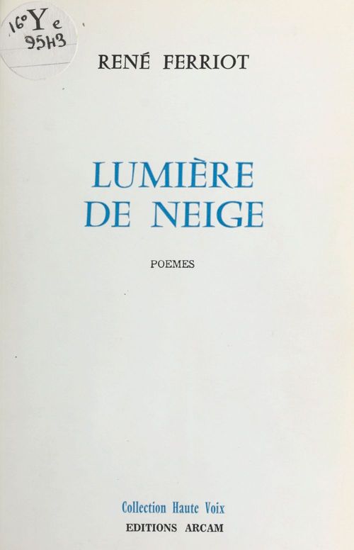 ebook cover of Lumière de neige, by Rene Ferriot