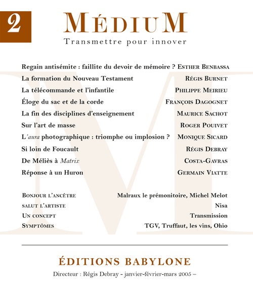ebook cover of Médium n°2, janvier-mars 2005, by Collectif