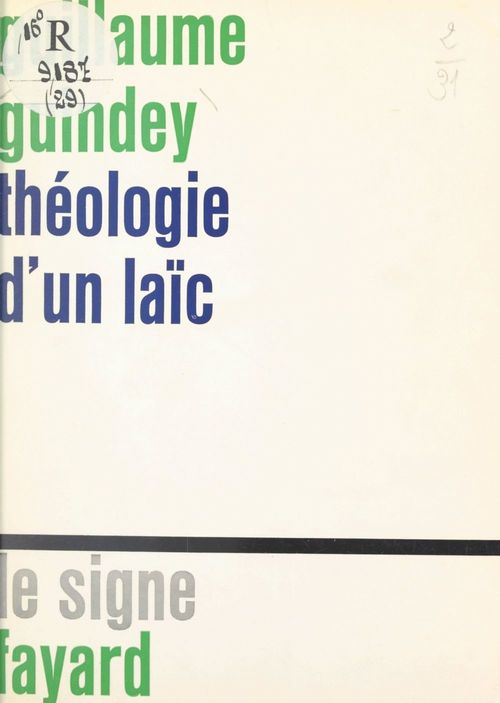 ebook cover of Théologie d'un laïc, by Guillaume Guindey