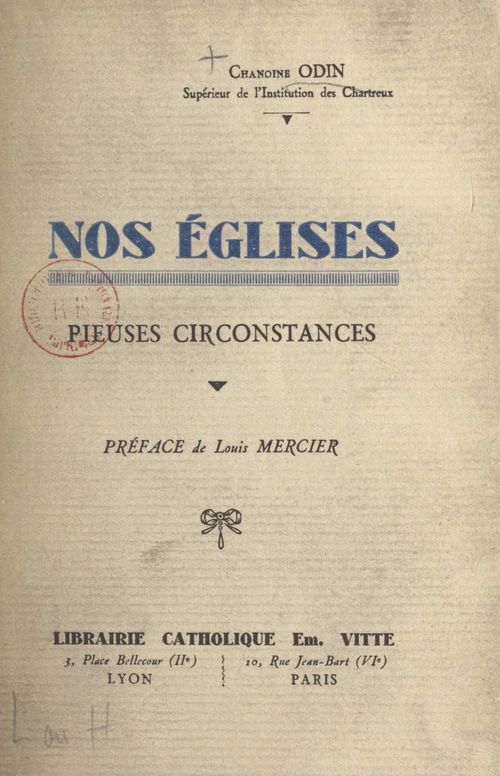 Couverture ebook de Nos églises, de Marius Odin