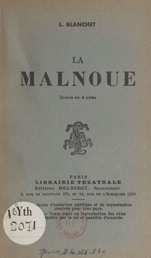 Couverture ebook de La Malnoue, de Lise Blanchet