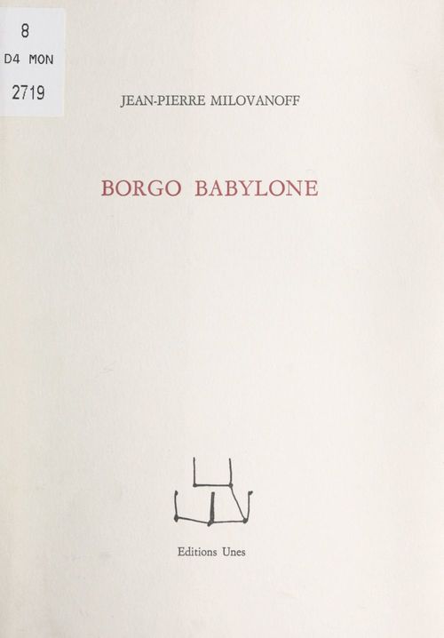Couverture ebook de Borgo Babylone, de Jean-Pierre Milovanoff