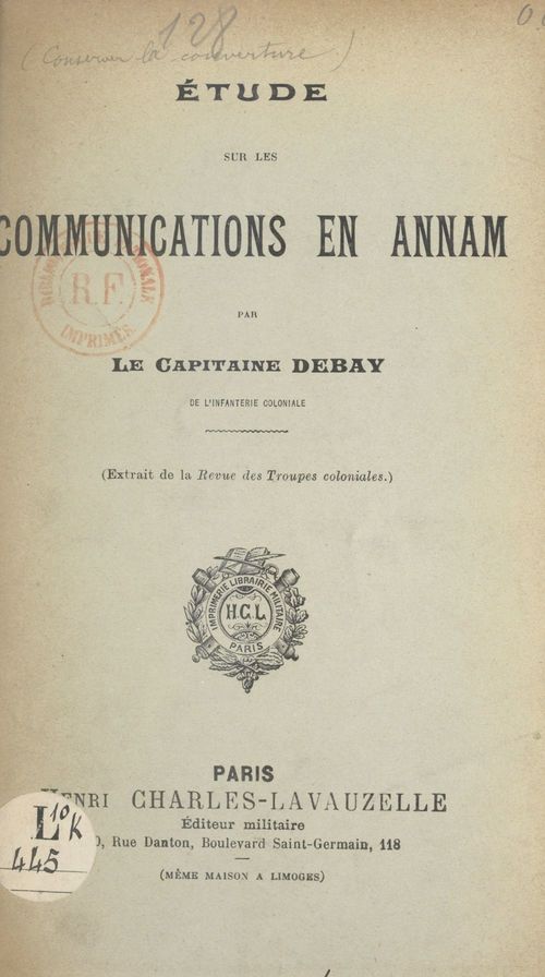 Couverture ebook de Étude sur les communications en Annam, de Victor Debay