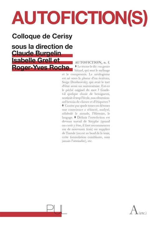 ebook cover of Autofiction(s), by Claude Burgelin