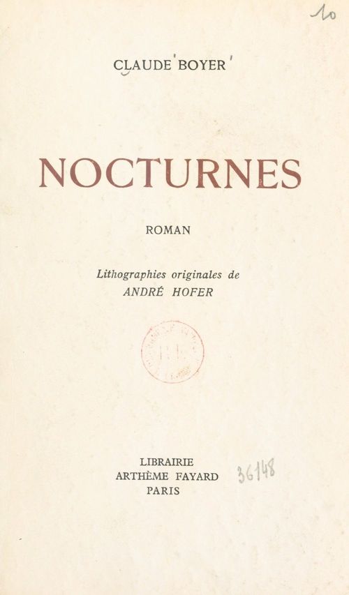 Couverture ebook de Nocturnes, de Claude Boyer