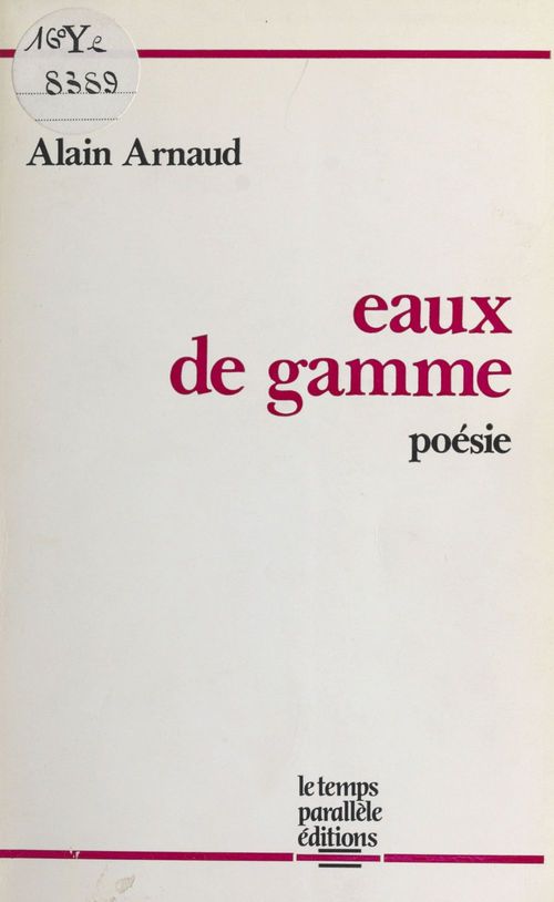 Couverture ebook de Eaux de gamme, de Alain Arnaud