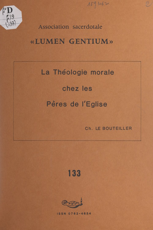 Couverture ebook de La théologie morale chez les pères de l'Église, de Christian Le Bouteiller