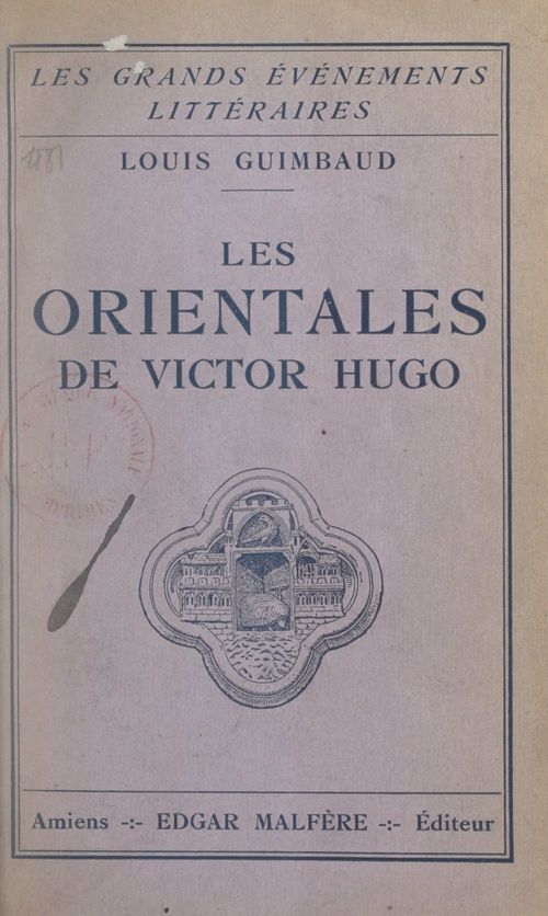 ebook cover of Les orientales de Victor Hugo, by Louis Guimbaud