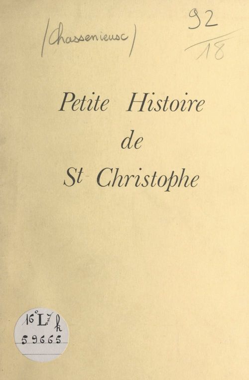 ebook cover of Petite histoire de Saint-Christophe, by Dominique Chassenieux