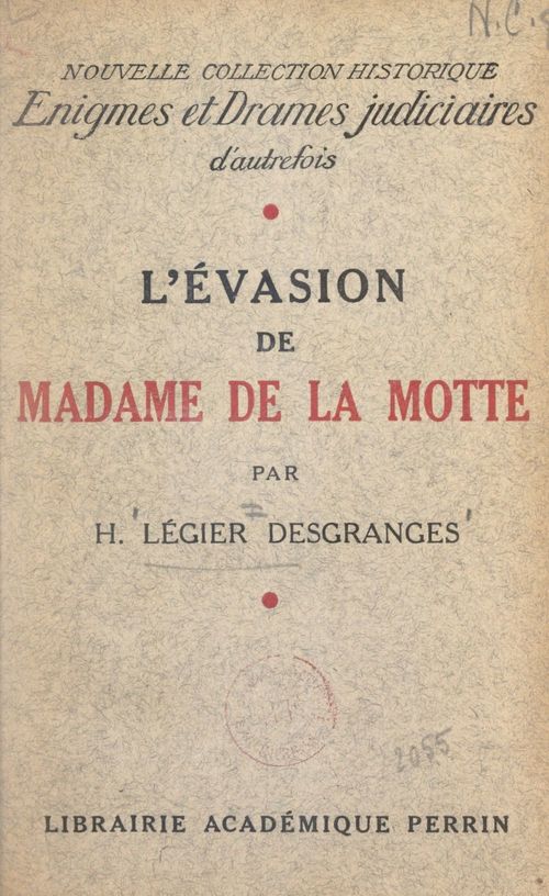 ebook cover of L'évasion de Madame de La Motte, by Henry Legier Desgranges