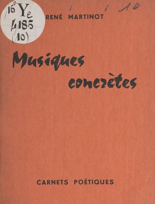 Couverture ebook de Musiques concrètes, de Rene Martinot