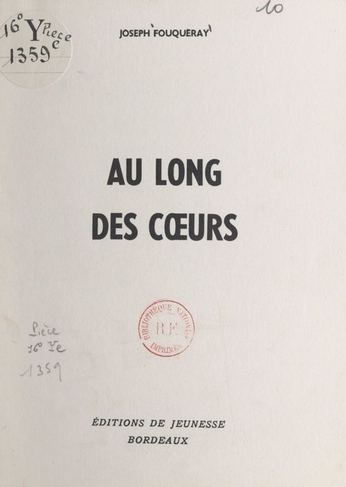 Couverture ebook de Au long des coeurs, de Joseph Fouqueray