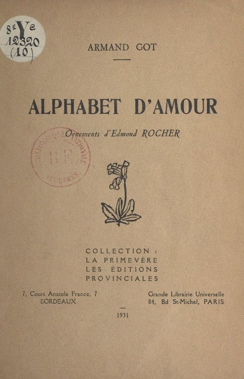 ebook cover of Alphabet d'amour, by Armand Got