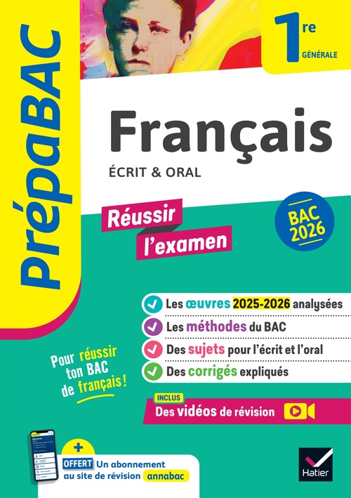 ebook cover of Prépabac - Français 1re générale Bac de français 2026 (écrit & oral), by Hélène Bernard, Ronan Guellec, Denise Maréchal, Sophie Saulnier, Swann Spies, Bérangère Touet