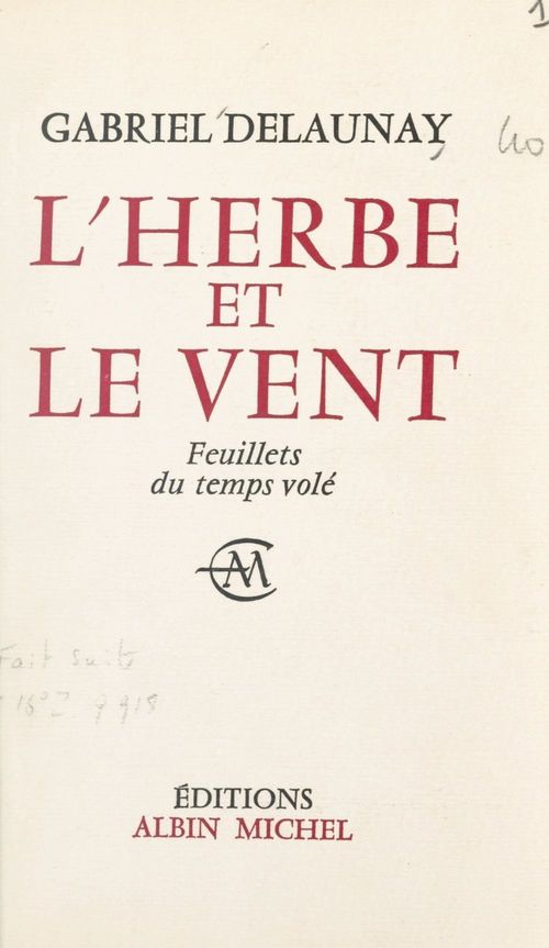 Couverture ebook de L'herbe et le vent, de Gabriel Delaunay