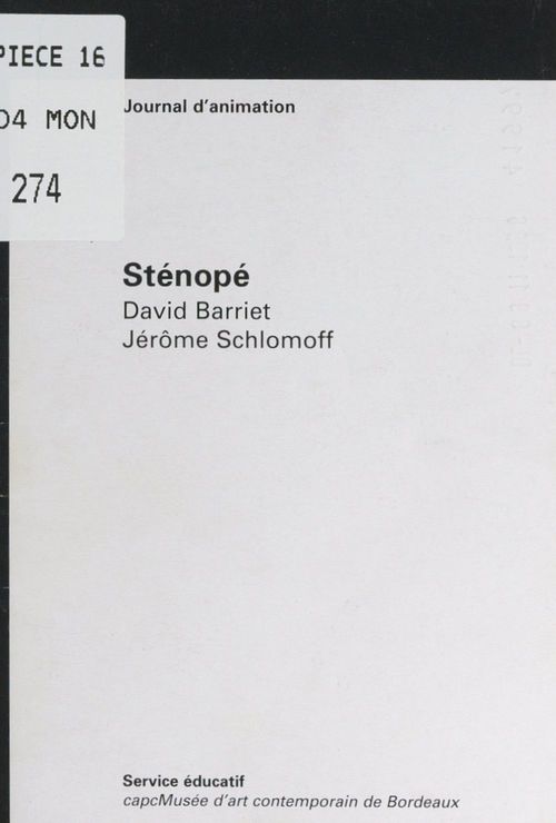 ebook cover of Sténopé, by David Barriet, Jerome Schlomoff