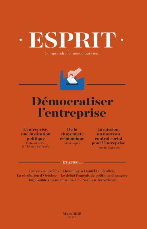 Couverture ebook de Esprit mars 2018 Démocratiser l'entreprise, de Revue esprit