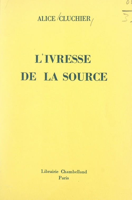 Couverture ebook de L'ivresse de la source, de Alice Cluchier