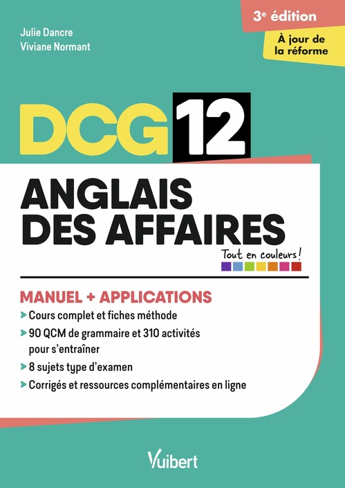 ebook cover of DCG 12 - Anglais des affaires : Manuel et Applications - Réforme 2026-2027, by Julie Dancre, Viviane Normant