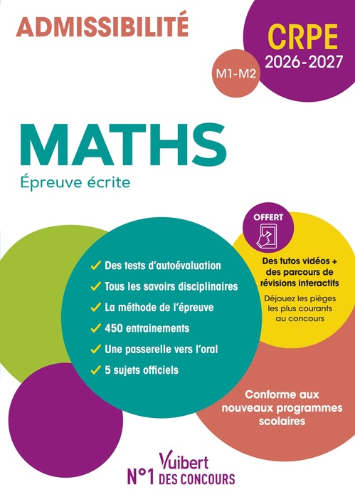ebook cover of CRPE 2026-2027 - Maths - Epreuve écrite (M1 et M2), by Jean-Robert Delplace, Marc Loison