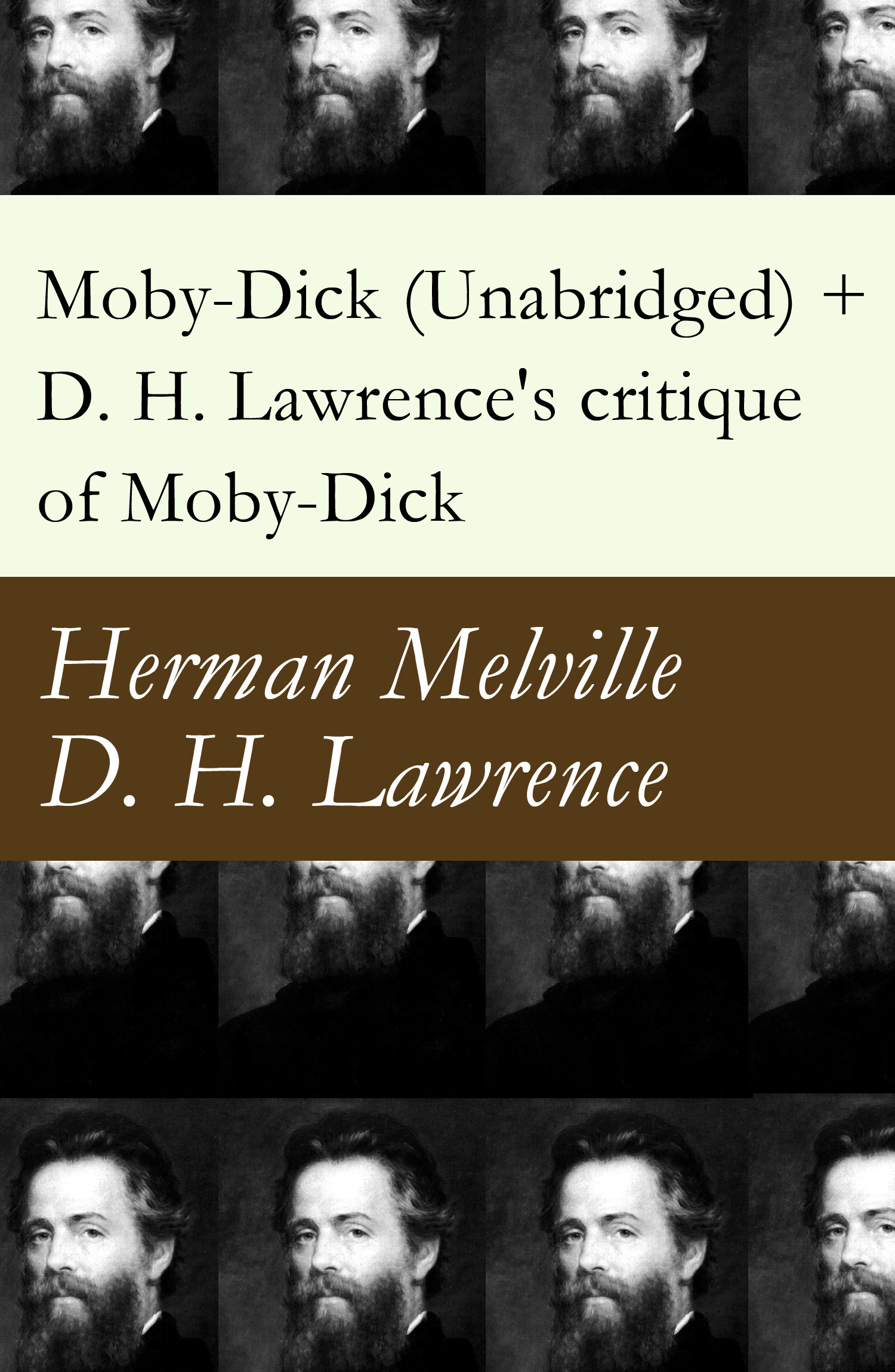 ebook cover of Moby-Dick (Unabridged) + D. H. Lawrence's critique of Moby-Dick, by Herman Melville