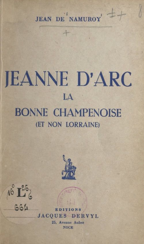 Couverture ebook de Jeanne d'Arc la bonne champenoise, de Jean De Namuroy