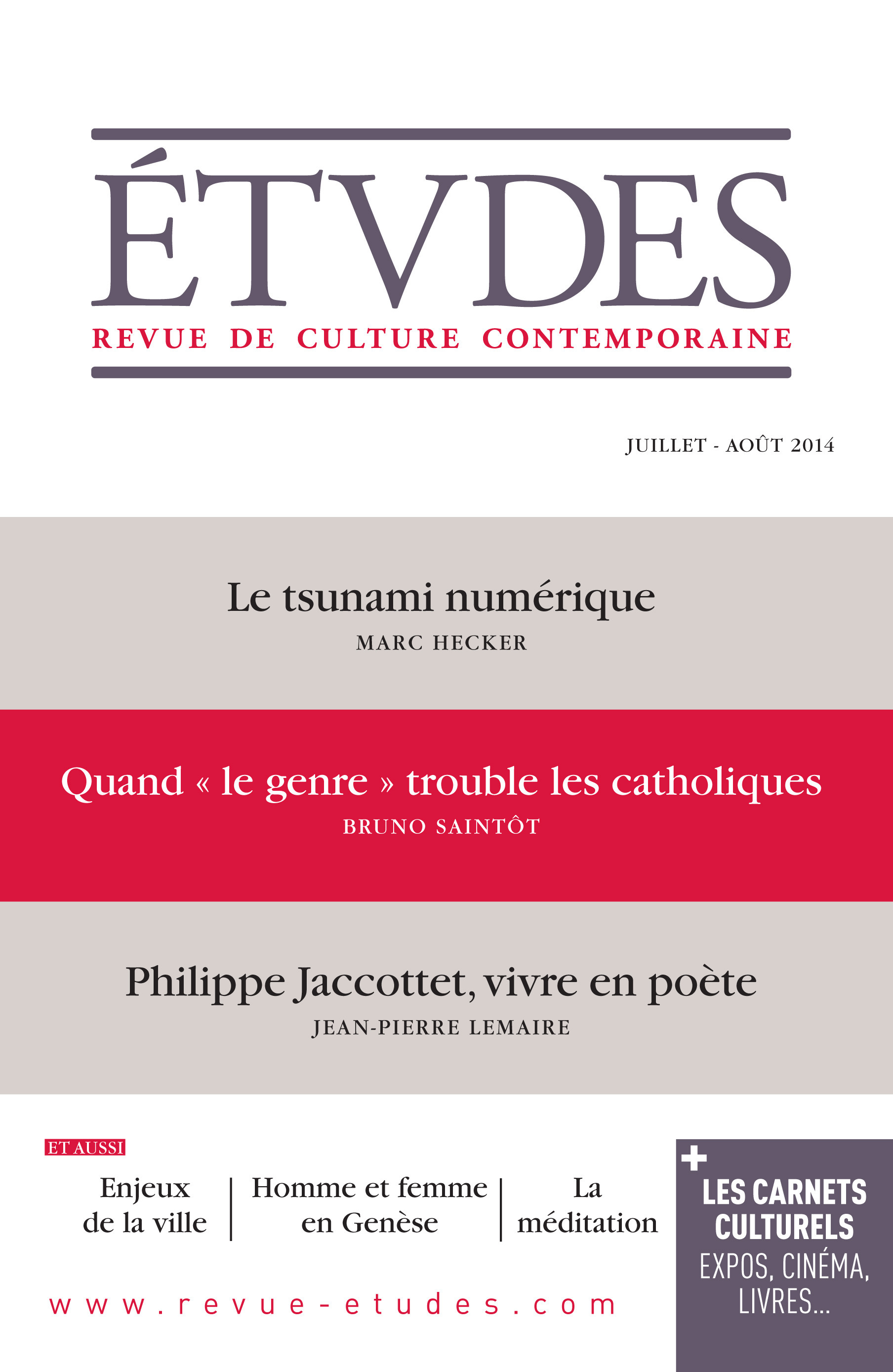 ebook cover of Etudes Juillet-Août 2014, by Collectif