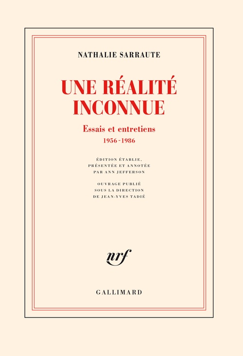 Couverture ebook de Une réalité inconnue. Essais et entretiens, 1956-1986, de Nathalie Sarraute