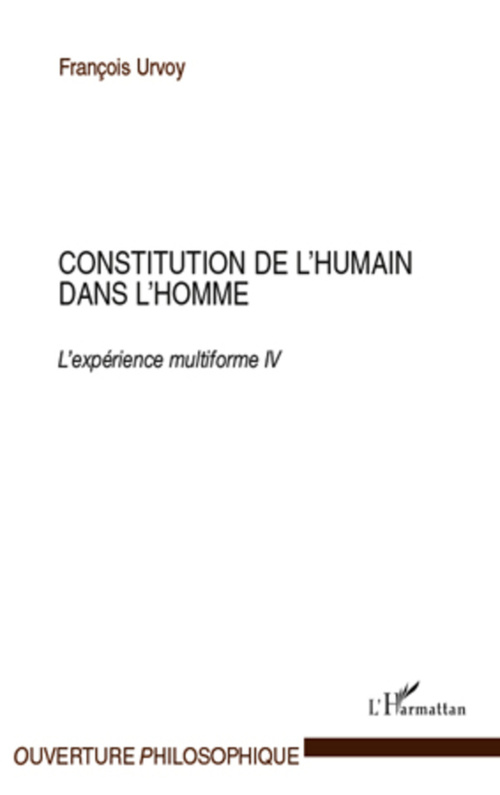 ebook cover of Constitution de l'humain dans l'homme, by François Urvoy