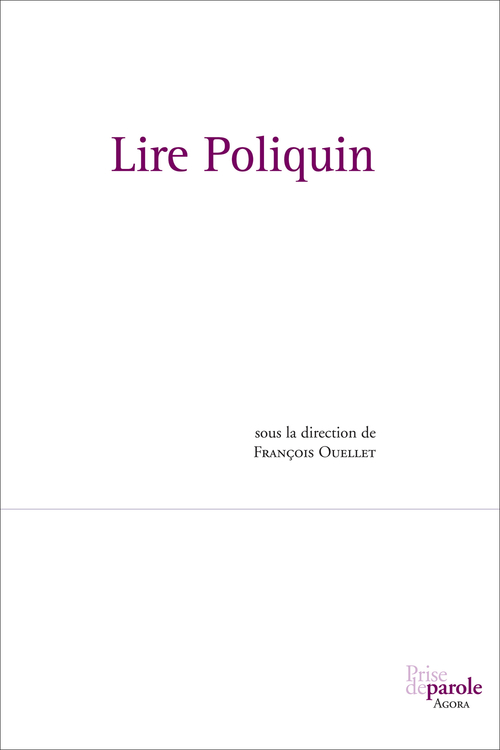 ebook cover of Lire Poliquin, by Ouellet Francois