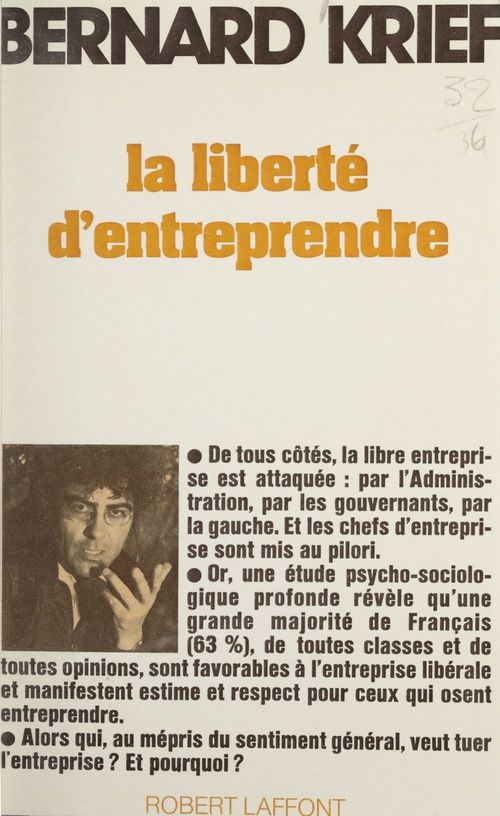 Couverture ebook de La liberté d'entreprendre, de Bernard Krief