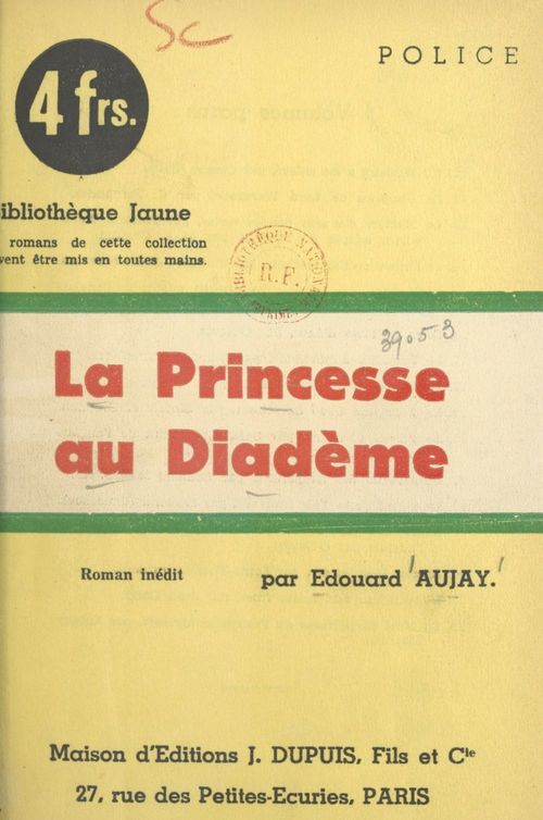 Couverture ebook de La princesse au diadème, de Edouard Aujay