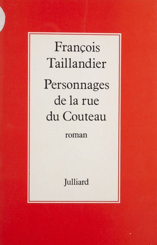 ebook cover of Personnages de la rue du Couteau, by Taillandier/F