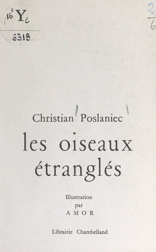 ebook cover of Les oiseaux étranglés, by Christian Poslaniec