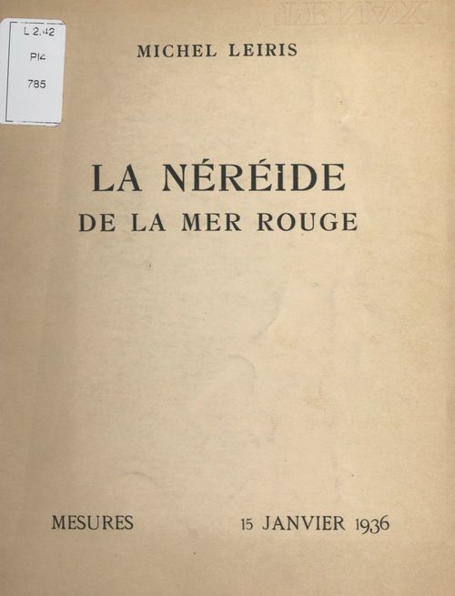 ebook cover of La Néréide de la Mer rouge, by Michel Leiris