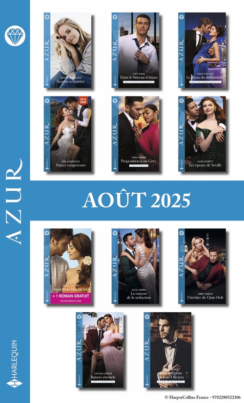Couverture ebook de Pack mensuel Azur - 11 romans + 1 titre gratuit (Août 2025), de Collectif
