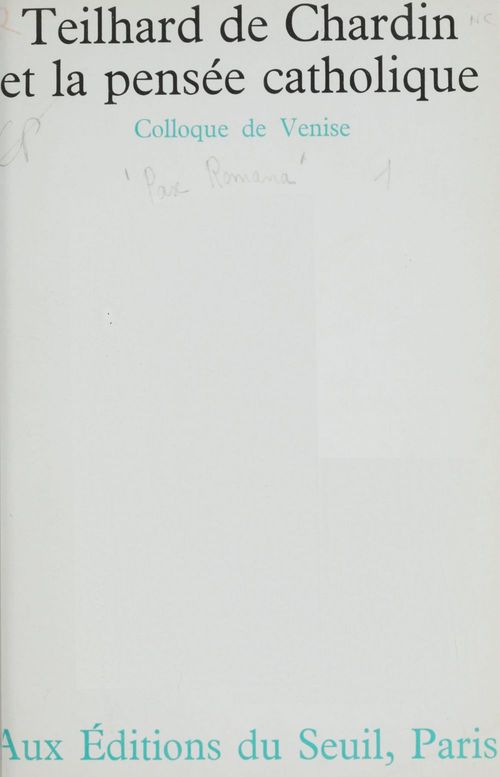 ebook cover of Teilhard de Chardin et la pensée catholique, by Mouvement International Des Etudiants Ca