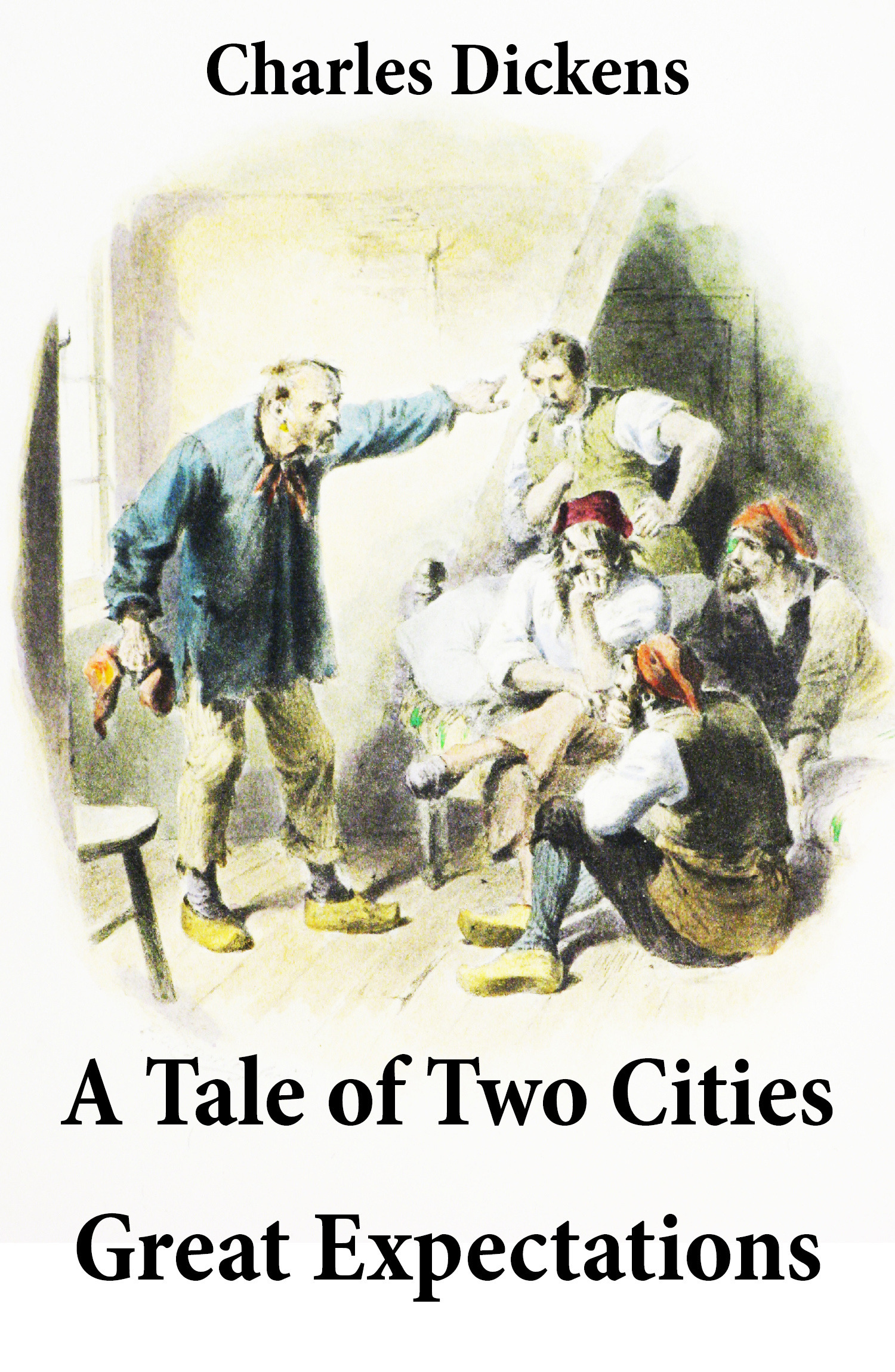 ebook cover of A Tale of Two Cities + Great Expectations, by Charles Dickens