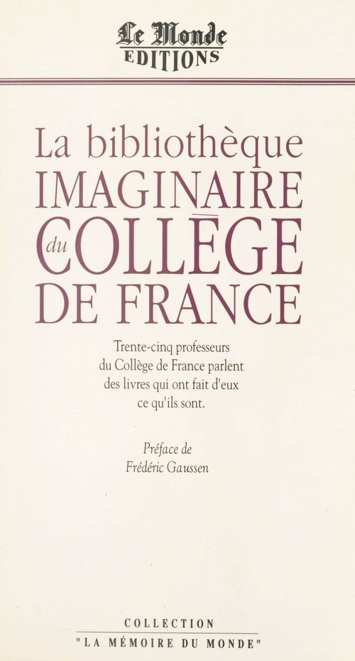 Couverture ebook de La Bibliothèque imaginaire du Collège de France, de Collectif