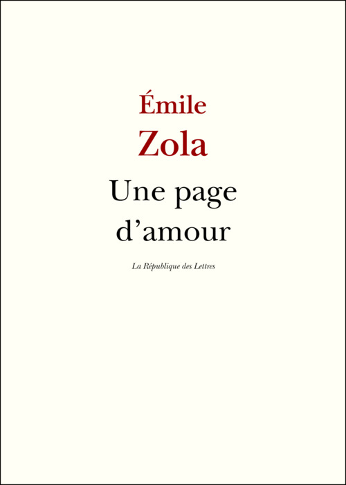 Couverture ebook de Une page d'amour, de Émile Zola