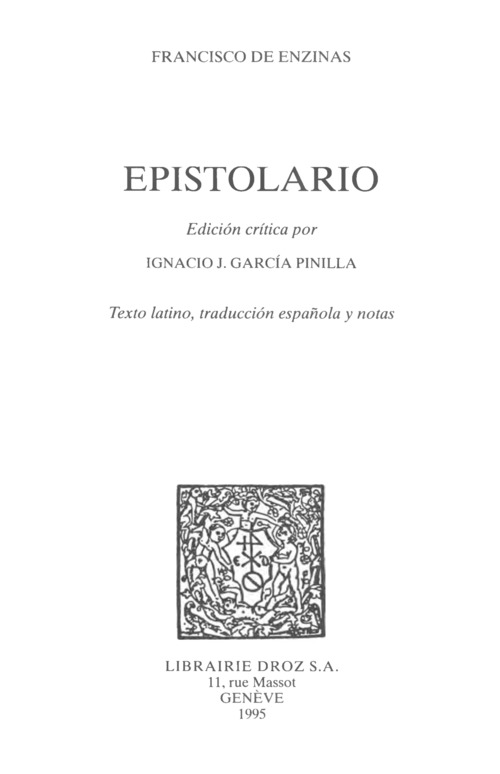 Couverture ebook de Epistolario : texto latino, traducción española y notas, de Enzinas Francisco De