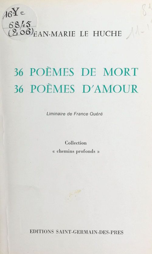 ebook cover of 36 poèmes de mort, 36 poèmes d'amour, by Jean-Marie Le Huche