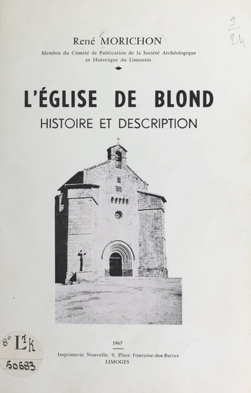 Couverture ebook de L'église de Blond, de Rene Morichon