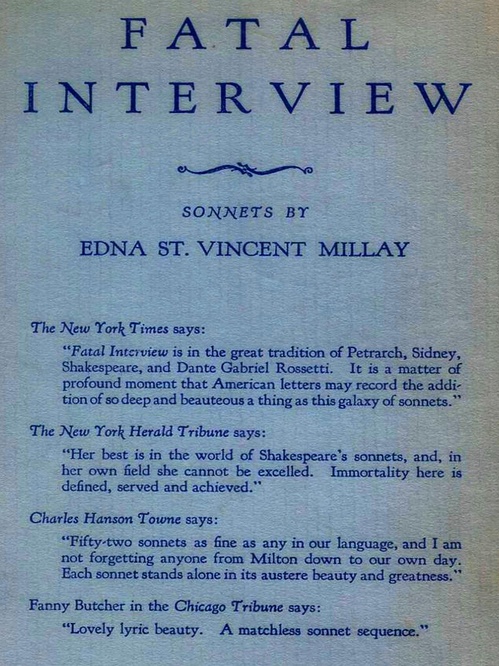 Couverture ebook de Fatal Interview: Sonnets, de Edna St. Vincent Millay